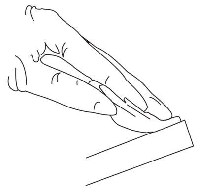 A controlled tissue-wiping technique.