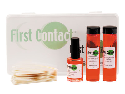 RFCR red-polymer optical cleaning kit.